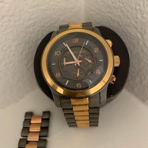 Michael Kors MK8189 Oversized Chronograph Gunmetal and Rose Gold-tone watch